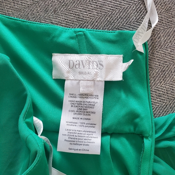 David's Bridal forest green long multi use straps bridesmaid dress - Picture 9 of 9